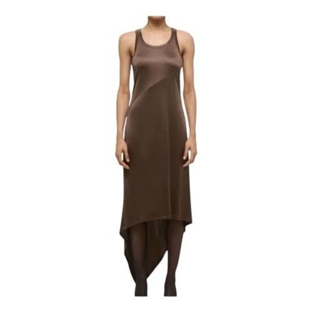HELMUT LANG JERSEY SCARF HEM TANK DRESS size S NWT